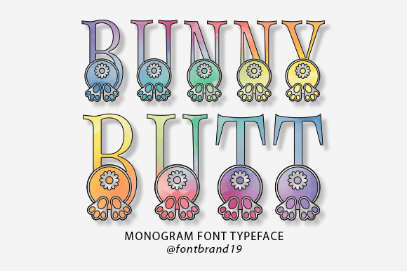 Bunny Butt Monogram: A Playful Font That Adds Charm to Your Brand Identity