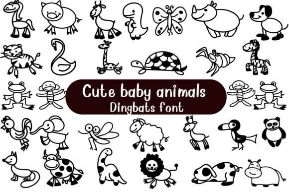 Cute Baby Animals Font