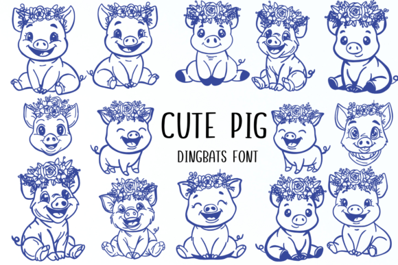 Cute Pig: A Dingbat Font for Playful Brand Visuals