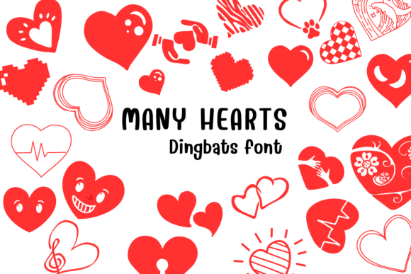 Many Hearts: A Sketch-Style Dingbat Font for Branding