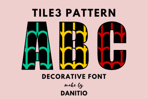 Tile 3 Pattern: A Decorative Font for Digital Design That Balances Charm and Structure
